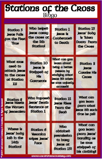 Stations of the Cross Bingo