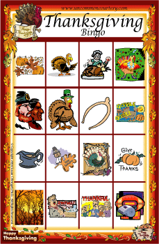 Thanksgiving Bingo Game