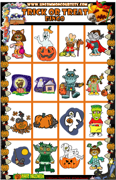 Trick or Treat Halloween Bingo Game