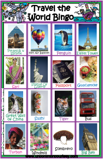 Travel the World Bingo for Children