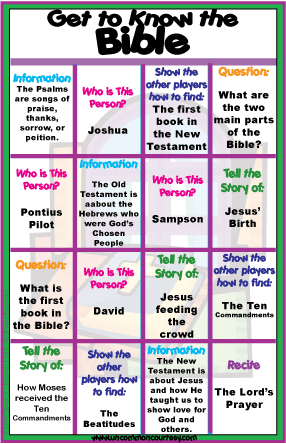 Get To Know The Bible Bingo